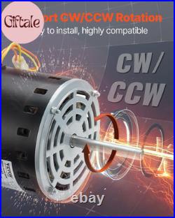 1/2HP Furnace Blower Motor, 1075RPM 5-Speed, 208/230V 2.7A, 48 Frame 3.4 Shaft