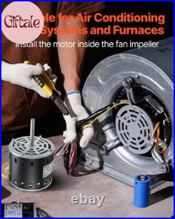 1/2HP Furnace Blower Motor, 1075RPM 5-Speed, 208/230V 2.7A, 48 Frame 3.4 Shaft