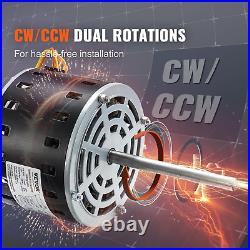 1/3HP Furnace Blower Motor, 110/120V 4.4Amps, 1075RPM 4 Speeds, CWithCCW Rotation