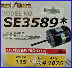 3/4 HP Furnace Blower Motor SE3589 EM3589 -115V-1075 RPM-Reversible-10 AMP New