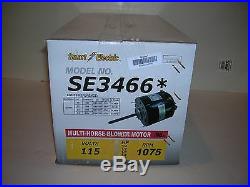 3/4 to 1/5HP Furnace Blower Motor-115V-1075 RPM-Reversible-9.1Amp-4 Speed New