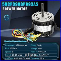 5KCP39GGP993AS Furnace Blower Motor, Replaces GE genteq 5KCP39GGY923S 3S009, 1/3