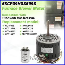 5KCP39HGS599S 1/3 HP 4Spd Furnace Blower Motor for GE, Trane, American Standard