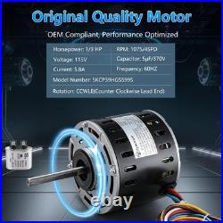 5KCP39HGS599S Blower Fan Motor 1/3 HP 115V 1075RPM 4-Speed, Furnace Blower Fan