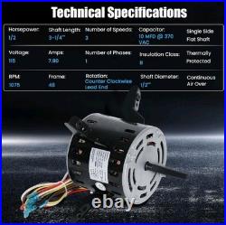 5KCP39LGV569BS Replacement Blower Motor 1/2HP 1075RPM 3SPD 115V HC43TE113
