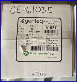 6103E Genteq Evergreen 1/3 HP 115 Volt Replacement X-13 Furnace Blower Motor
