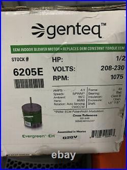 6205E Genteq Evergreen 1/2 HP 208-230 Volt Replacement X-13 Furnace Blower Motor