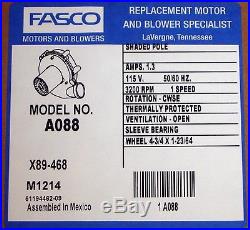 A088 Fasco Furnace Blower Motor fits Amana & Coleman 7021-5478 D6868608