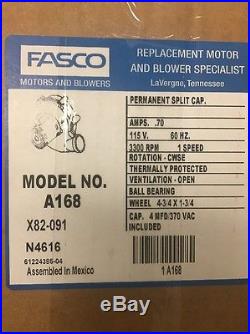 A168 Fasco 115V Furnace Inducer Blower Motor 20000101 7062-1881 7062-5019