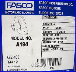 A194 Fasco Furnace Inducer Blower Motor for Trane 7021-9561 7021-9511 D330900P01