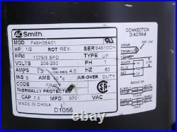 AO Smith F48H06A01 Furnace Blower Motor 1/2HP 1075RPM 1PH 3SPD 208/230V D1056