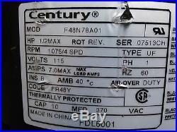 A. O. Smith Century Furnace BLOWER MOTOR 1/2 HP 115 Volt F48N78A01 FDL6001