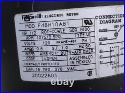 A. O. Smith F48H10A81 Furnace Blower Motor 1/2HP 1075RPM 3SPD 120V 1PH 20022601 A. O. Smith F48H10A81 Furnace Blower Motor 1/2HP 1075RPM 3SPD 120V 1PH 20022601