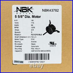 Air Handler Furnace Blower Motor 1/6 HP 1075 RPM 115 Volts Flex Torsion Mount