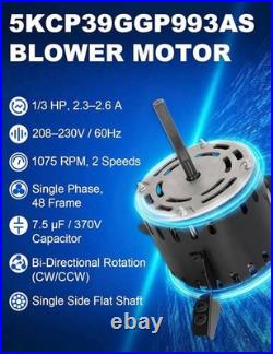 Blower Motor 5KCP39GGP993AS 1/3 HP 208-230V 1075 RPM For Goodman GE Dayton