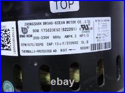 Broad-Ocean Y7S623E52 Furnace Blower Motor 622261 1/2HP 208-230V 1075RPM 3SPD