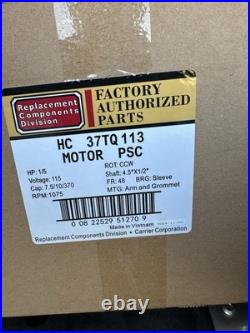 Carrier Motor Blower HC37TQ113 115V Blower Motor, 1/5 HP, 1075 RPM, HVAC