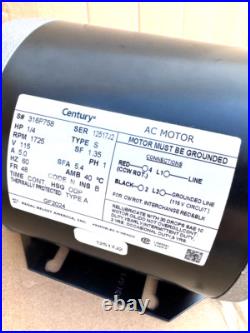 Century GF2024 1/4HP 1725 RPM 48 Frame 115V Belt Drive Furnace Motor