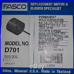 D701 Fasco Furnace Blower Motor 1/2hp 9.6 Amp And Poc10a Cap