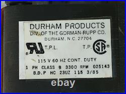 DURHAM PRODUCTS HC23UZ115 Furnace Draft Inducer Blower Motor used refurb. RMK411