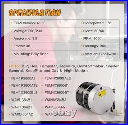 ECM X-13 Furnace Blower Motor 1/2HP 230V 1050RPM 6205E for Trane Carrier ICP