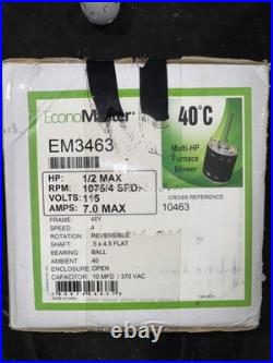 EM3463 Furnace Blower Motor Multi HP 1/6 thru 1/2 HP 115 Volts 4 Speed