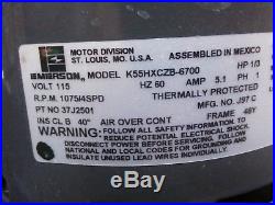 EMERSON K55HXCZB-6700 Furnace Blower Motor 1/3HP 115V 1075RPM 4SPD 37J2501