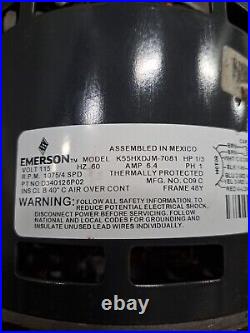 EMERSON K55HXDJM-7081 Furnace Blower Motor 1/3HP 1075RPM 4SPD 115V D340126P02