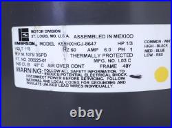 EMERSON K55HXHGJ-8647 Furnace Blower Motor 1/3HP 1075RPM 3SPD 115V 200225-01