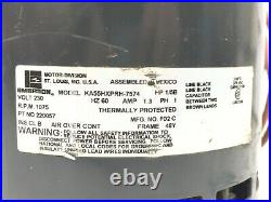 Emerson KA55HXPRH-7574 1/5HP 230V 1075 RPM Furnace Blower Motor used #MC382