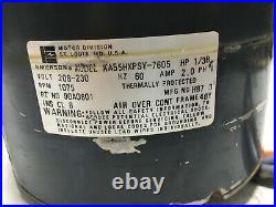 Emerson KA55HXPSY-7605 Furnace Blower Motor 1/3HP 1075 RPM 208-230 V used #MB603