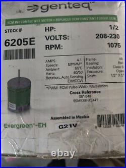 Evergreen Scientific- 6205E GE Genteq 1/2 HP 230 Volt Replacement X-13 Furn