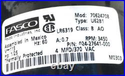 FASCO 70624708 Swirlwind Draft Inducer Blower Motor 024-27641-000 used #MA640