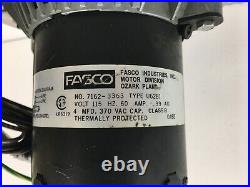 FASCO 7162-3363 Furnace Draft Inducer Blower Motor V115 U62B1 used #MG226