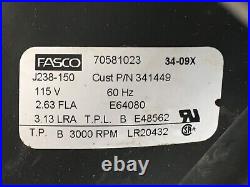 Fasco 7058-1023 York Furnace Draft Inducer 341449 J238-150 115V used #MG400