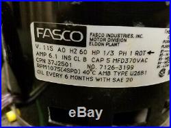 Fasco 7126-3199 37J2501 HP 1/3 RPM 1075 115V 60 Hz Furnace Blower Motor