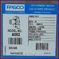 Fasco A082 Centrifugal Blower Motor 75 CFM 115 Volts 7021-7372