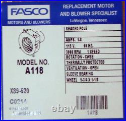 Fasco A118 Blower Motor fits Williamson 7021-6999