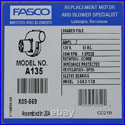 Fasco A135 Furnace Inducer Motor fits Lennox 33J4101/P 7021-8819 7021-8821