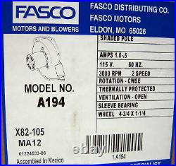 Fasco A194 Furnace Inducer Blower Motor for Trane 7021-9561 7021-9511 D330900P01