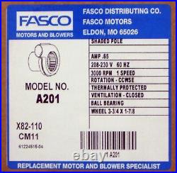 Fasco A201 Furnace Draft Inducer Motor Lennox 7021-10055 41144-001 7021-10743
