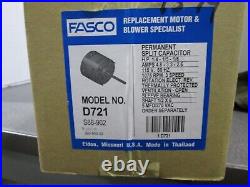 Fasco D721 Furnace Blower Motor New Oem 1/4 H. P. 115v Free Shipping