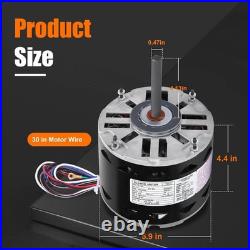 Furnace Blower Motor 1/3 HP 1075 RPM 115V 3-Speed Direct Drive 48 Frame