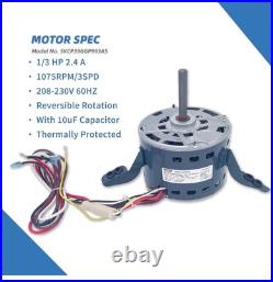 Furnace Blower Motor 1/3 HP 115v 2 Speed Replaces GE Genteq 5KCP39GGP993AS