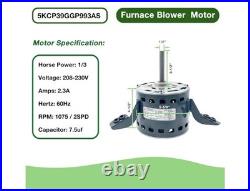 Furnace Blower Motor 1/3 HP 115v 2 Speed Replaces GE Genteq 5KCP39GGP993AS