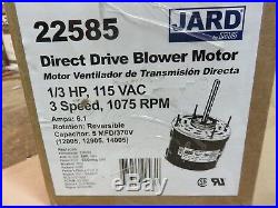 Furnace Blower Motor Universal Replacement Motor 1/2 HP 115v Jard # 22585