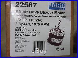 Furnace Blower Motor Universal Replacement Motor 1/2 HP 115v Jard # 22587
