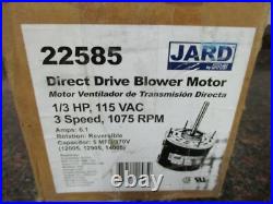 Furnace Blower Motor Universal Replacement Motor 1/3 HP 115v Jard # 22585
