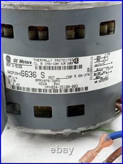 GE 5KCP39HGS636S Furnace Blower Motor 1/4HP 1075RPM 3SPD 1PH 115V 024-25108-003 GE 5KCP39HGS636S Furnace Blower Motor 1/4HP 1075RPM 3SPD 1PH 115V 024-25108-003
