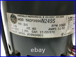 GE 5KCP39SGN249S Furnace Blower Motor 3/4 HP 115V 1060 RPM D9924901 used #MC401